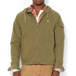 Polo by Ralph Lauren Olive Military-Style Hooded Jacket medium
